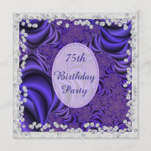 Invitation Luscious Lilac & Diamonds 75e fête d'anniversaire