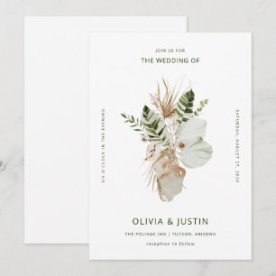 Invitation Lush Boho   Mariage botanique tropical