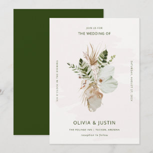 Invitation Lush Boho   Mariage botanique tropical