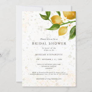 Invitation Lush citrons et fleurs de citron douche nuptiale