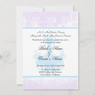 Invitation Lustre antique de damassé de lavande de mariage