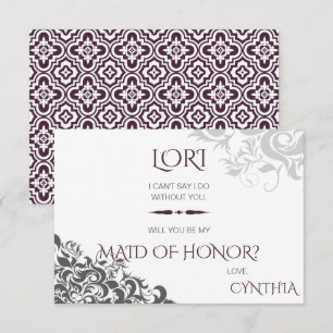 Invitation Lustre Baroque Plum Mariage Partie Question