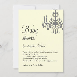 Invitation Lustre bébé en gris et jaune