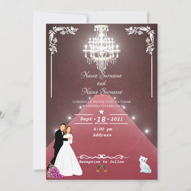 Invitation Lustre de moquette rouge (Devant)