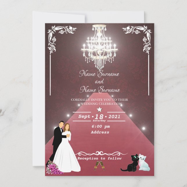 Invitation Lustre en moquette rouge (Devant)