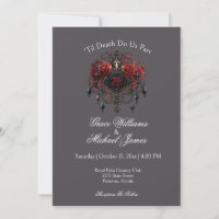 Lustre gothique noir complexe avec Rose