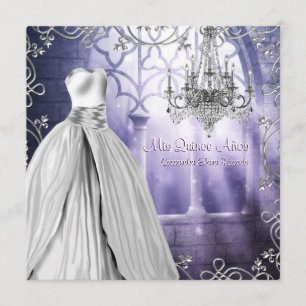 Invitation Lustre Lavande violette Quinceanera