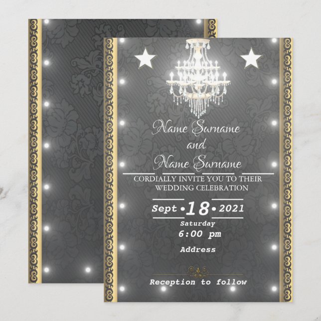 Invitation Lustre lumineux (Devant / Derrière)