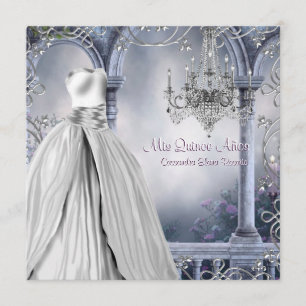 Invitation Lustre Quinceanera Rose Violet Lavande