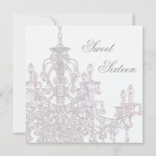 Invitation Lustre rose Doux 16 Anniversaire