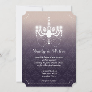 Invitation Lustre vintage Élégant Mariage violet