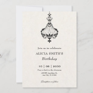 Invitation Lustres victoriens antiques vintage anniversaire