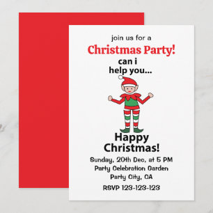 Invitation Lutin de Noël Puis-je Vous Aider Lutin de Noël Heu