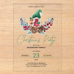 Invitation Lutins de Noël & Pommes de pin