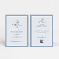 Luxe Bleu Poussiéreux avec Code QR RSVP | Mariage