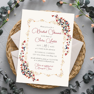 Invitation Luxe Botanique Floral Paisley Fête des mariées