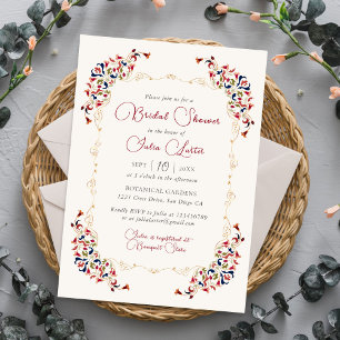 Invitation Luxe Botanique Floral Paisley Fête des mariées