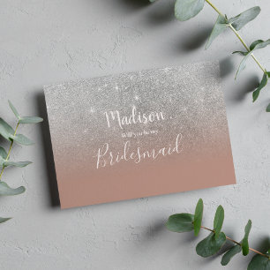 Invitation Luxe corail rose ombre argent parties scintillant 