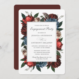 Invitation Luxe Elegant Floral Frame Engagement