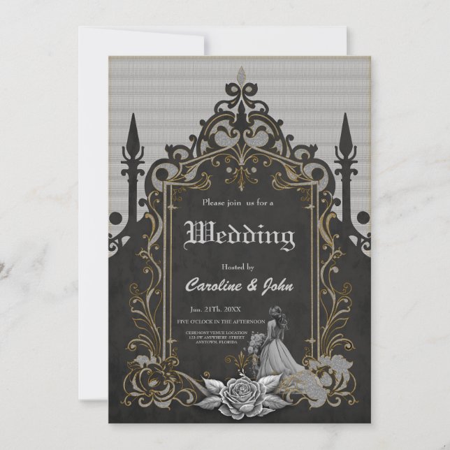 Invitation Luxe et romance. (Devant)