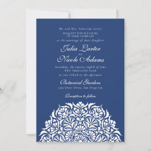 Invitation Luxe Fantaisiste Mariage Bordure Fleurie Style Ivo