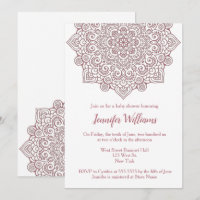 Luxe Faux ROSE Gold Mandala Baby shower blanc