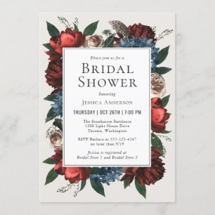 Invitation Luxe Fête des mariées à charpente florale