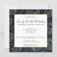 LUXE NAVY GOLD ELEGANT ROSE FLORAL ATELIER ÉVÉNEME