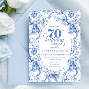 Invitation Luxe pour 70ème Anniversaire aux Roses 