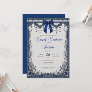 Invitation Luxe Royale Bleue Sweet 16