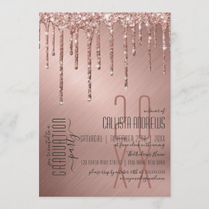 Invitation Luxe Sparkly Rose Gold Parties scintillant Drivers