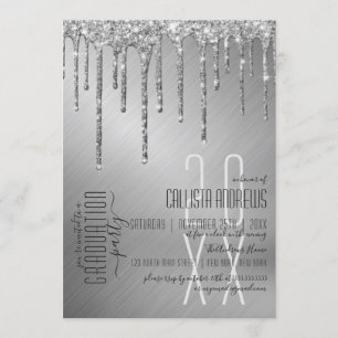 Invitation Luxe Sparkly Silver Parties scintillant Drivers Gr