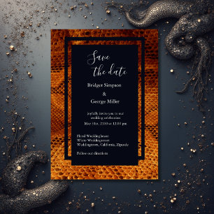 Invitation luxueux animal en peau de serpent sauvage mariage
