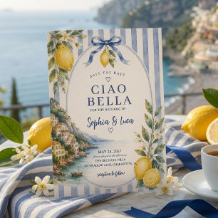 Invitation Luxueux Ciao Bella Citron Italien Enregistrer la D