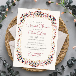Invitation Luxueux floral botanique Paisley Shower de mariage