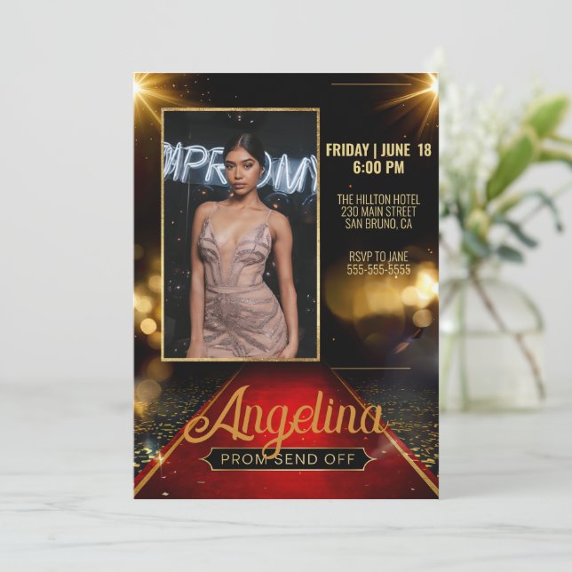 Invitation Luxueux Prom Envoyer Hors Graduation Tapis rouge (Debout devant)