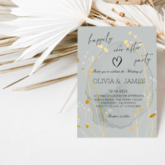Invitation Luxury Botanical Wedding -Happily Ever After Party