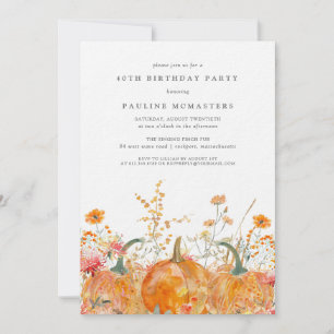 Invitation Luxury Citrouille Fleur sauvage automne 40e annive