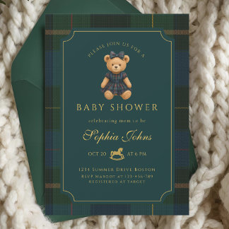 Invitation Luxury Teddy Bear baby shower 