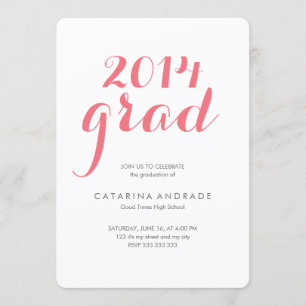 Invitation Lycée Photo Graduation Party 2014 Grad Pink