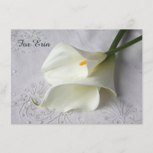 Invitation Lys calla blancs sur lin