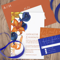 Lys de tigres orange, Mariage de calla bleu foncé