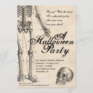 Invitation M. Bones Skeleton Party d'invitation de Halloween