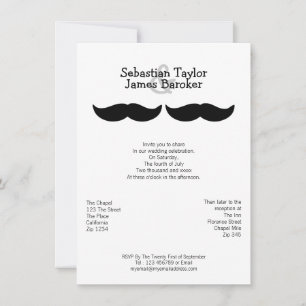 Invitation M. et M. Mustache Mariage