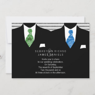 Invitation M. et M. Suit et Cravate Gay Mariage