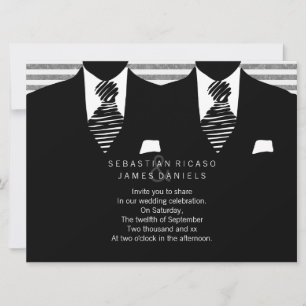 Invitation M. et M. Suit et Cravate Gay Mariage