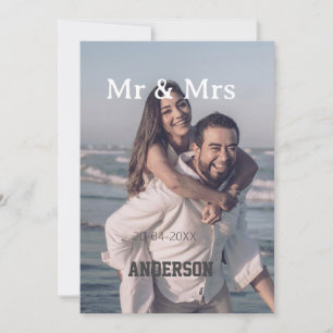 Invitation M. et Mme ajoutent la date de la photo de mariage