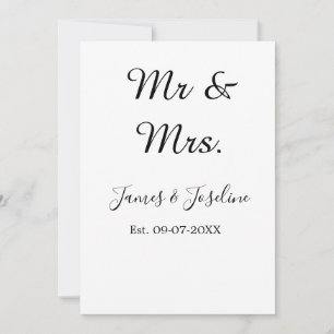 Invitation M. et Mme ajoutent le nom est. Date année couple m