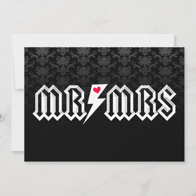 Invitation M. et Mme Rocker - mariage ou anniversaire fait (Devant)