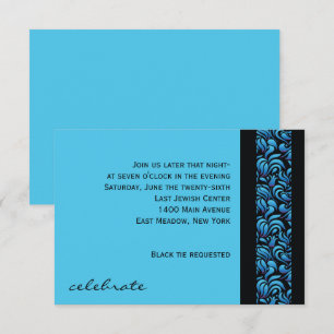 Invitation M Mem Hébreu Collection Bat mitzvah Party Card